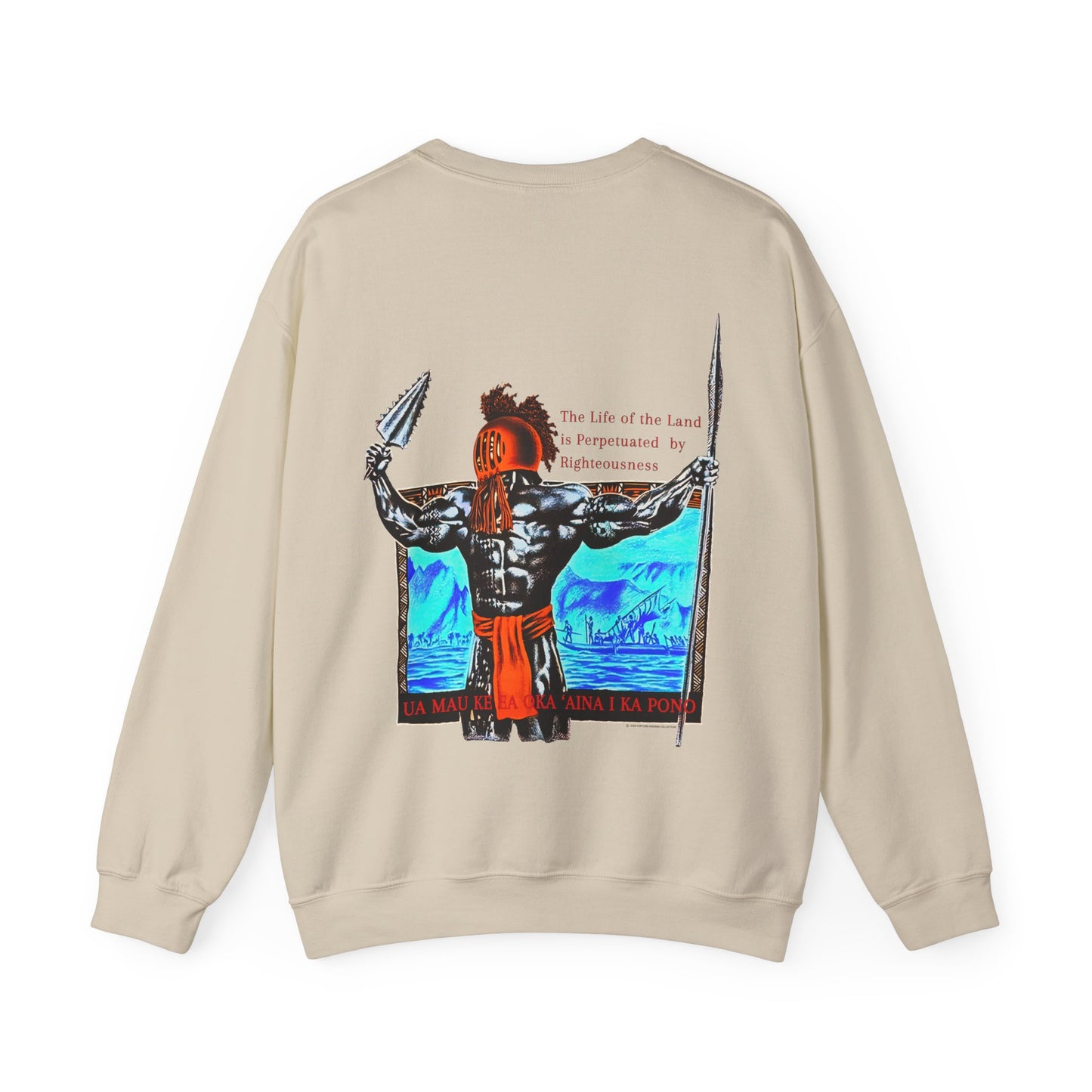 Hawaiian Strength The Life of the Land is Perpetuated by Righteousness Ua Mau Ke Ea Oka 'Aina I Ka Pono Unisex Heavy Blend™ Crewneck Sweatshirt