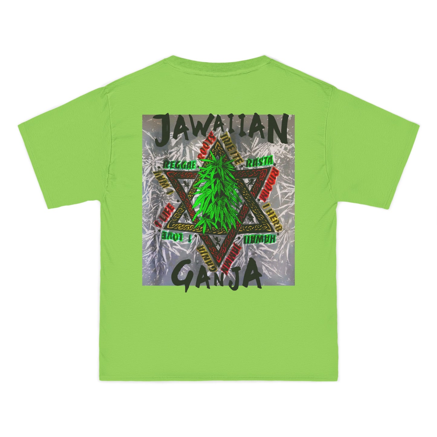 Jawaiian Strength Jawaiian Ganja Vintage Design 90s New Print Beefy-T®  Short-Sleeve T-Shirt