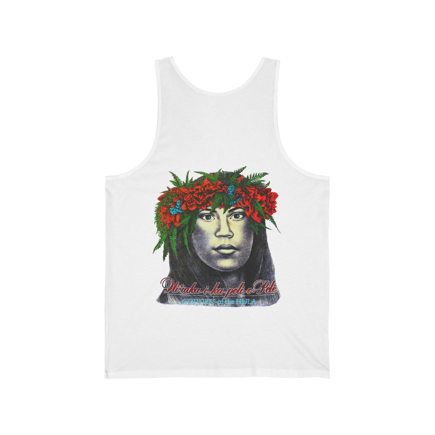 Hawaiian Strength Goddess of the Hula Hi'iaka-i-ka-poli-o-Pele Vintage Design 90s New Print Unisex Jersey Tank