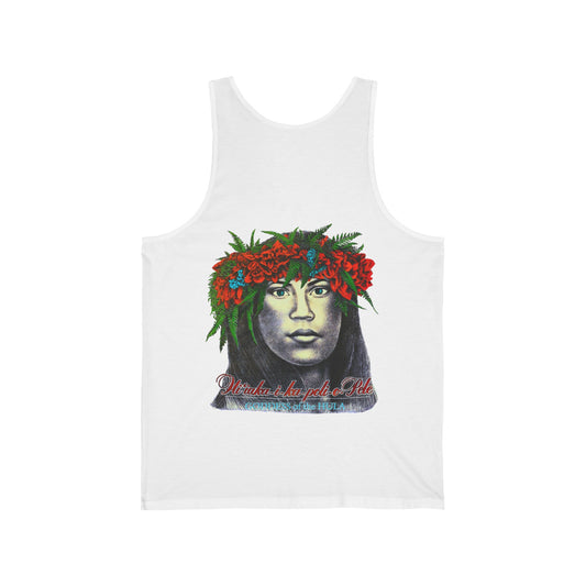 Hawaiian Strength Goddess of the Hula Hi'iaka-i-ka-poli-o-Pele Vintage Design 90s New Print Unisex Jersey Tank