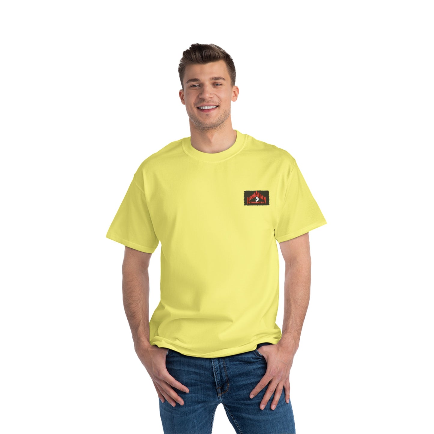Hawaiian Strength Ukulele Hawaiian Instrument Vintage Design 90s New Print Beefy-T®  Short-Sleeve T-Shirt