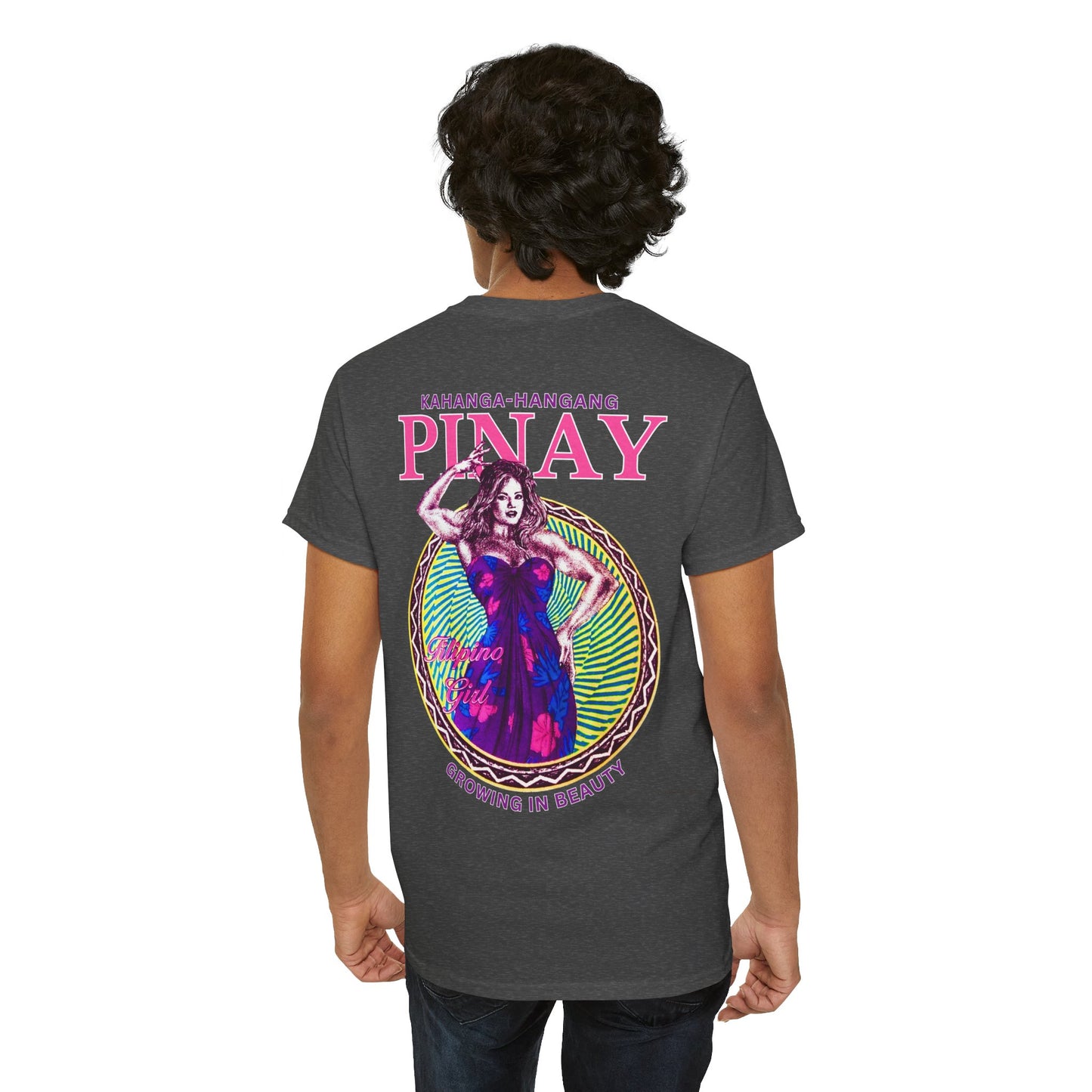 Filipino Strength Pinay Growing in Beauty Filipino Girl Kahanga Hangang Vintage Design 90s New Print T-shirt Unisex Heavy Cotton Tee