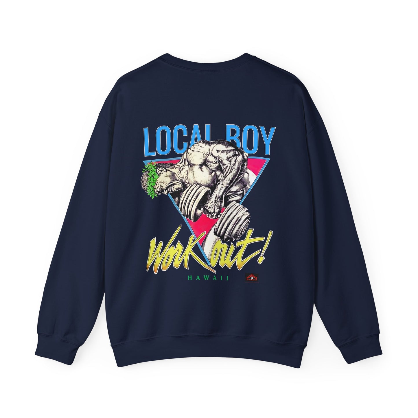 Hawaiian Strength Local Boy Work Out Hawaii Vintage 90s Design New Print Unisex Heavy Blend™ Crewneck Sweatshirt