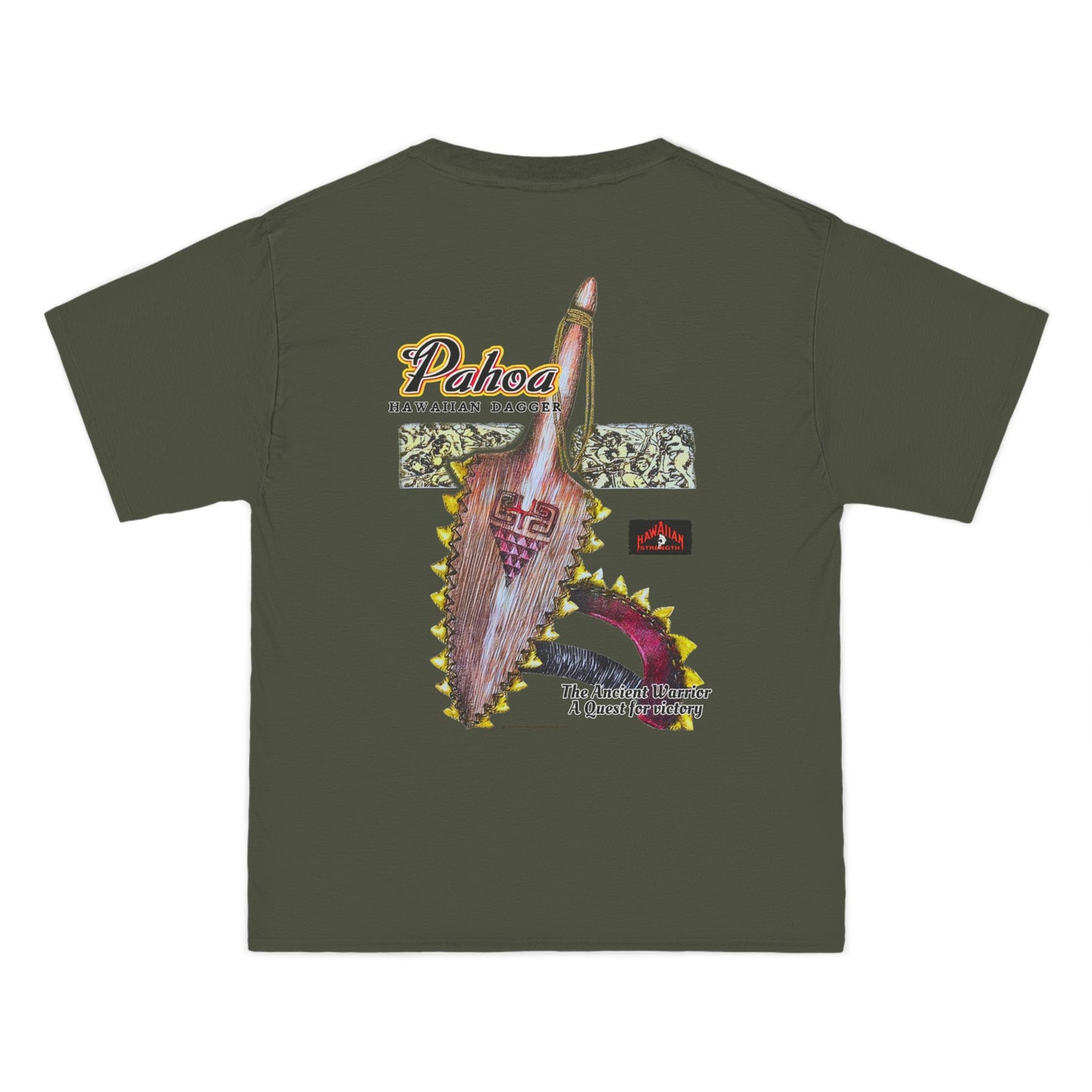 Hawaiian Strength Pahoa Hawaiian Dagger Vintage 90s Design New Print Beefy-T®  Short-Sleeve T-Shirt