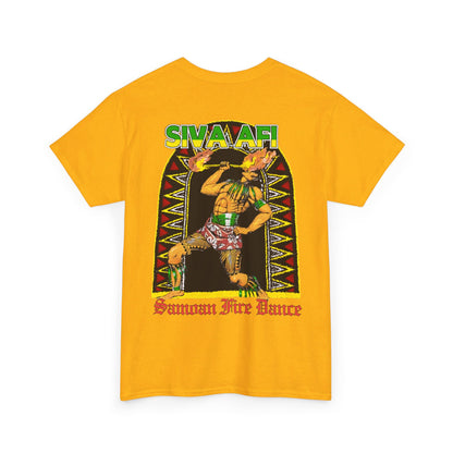 Samoan Strength Siva Afi Samoan Fire Dance Vintage Design 90s New Print Unisex Heavy Cotton Tee