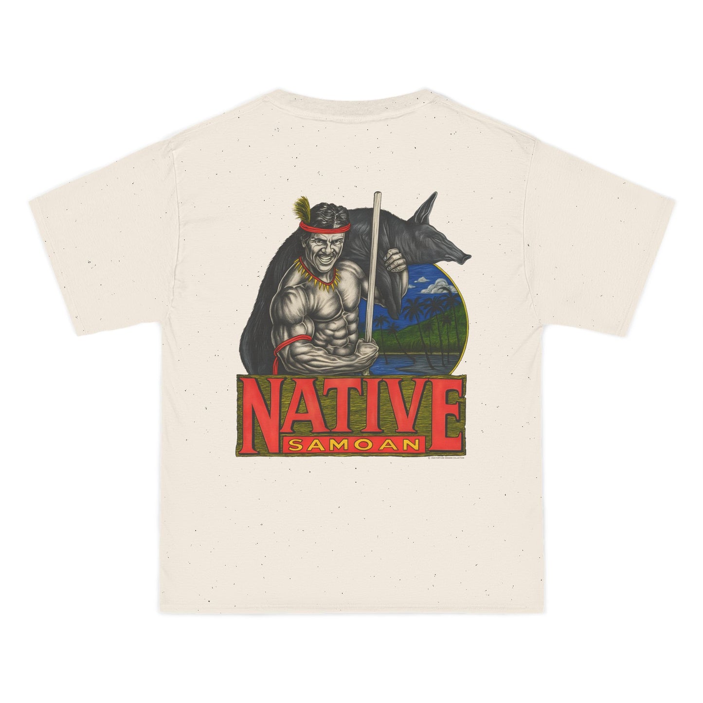 Samoan Strength Native Samoan Vintage 90s Design New Print Beefy-T®  Short-Sleeve T-Shirt