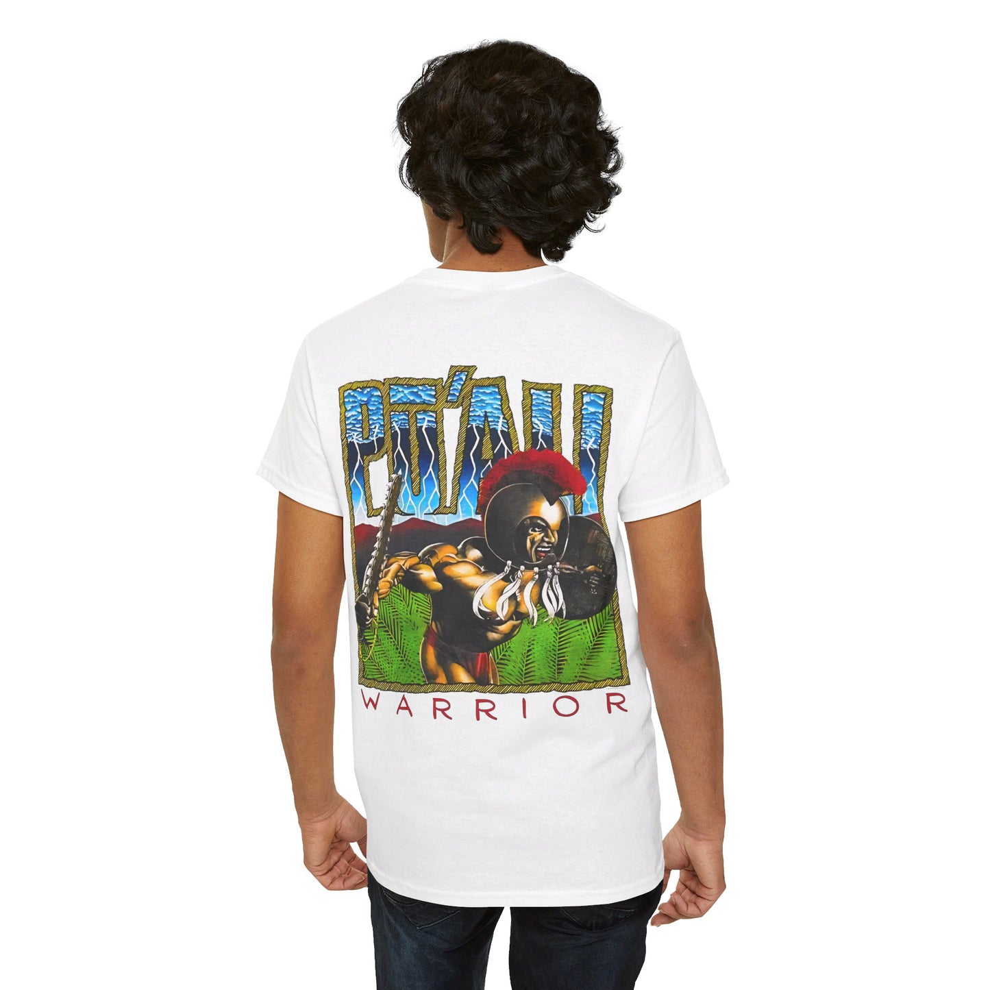 Hawaiian Strength Pu'ali Warrior Vintage Design 90s New Print Unisex Heavy Cotton Tee