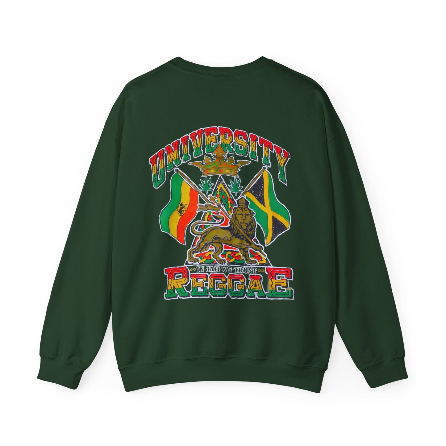 Jawaiian Strength University Reggae In Jah We Trust Vintage Design 90s New Print Unisex Heavy Blend™ Crewneck Sweatshirt