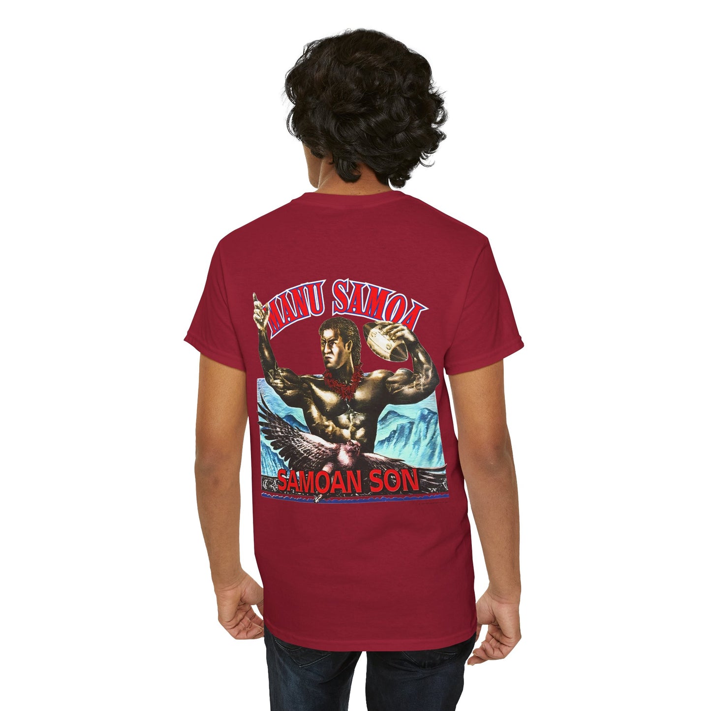 Samoan Strength Manu Samoa Samoan Son Vintage 90s Design New Print Unisex Heavy Cotton Tee