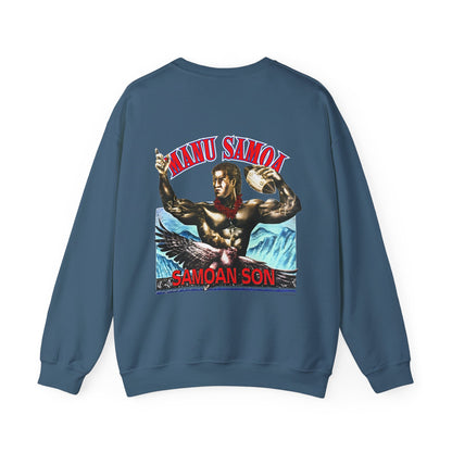 Samoan Strength Manu Samoa Samoan Son Vintage 90s Design New Print Unisex Heavy Blend™ Crewneck Sweatshirt
