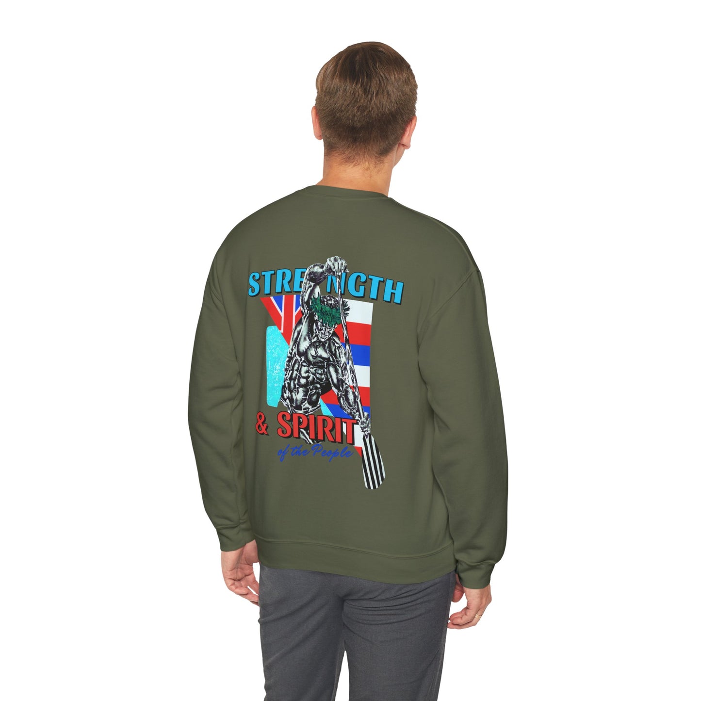 Hawaiian Strength Strength and Spirit of the People Vintage Design 90s New Print Unisex Heavy Blend™ Crewneck Sweatshirt