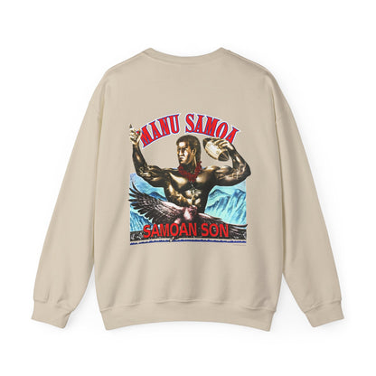 Samoan Strength Manu Samoa Samoan Son Vintage 90s Design New Print Unisex Heavy Blend™ Crewneck Sweatshirt