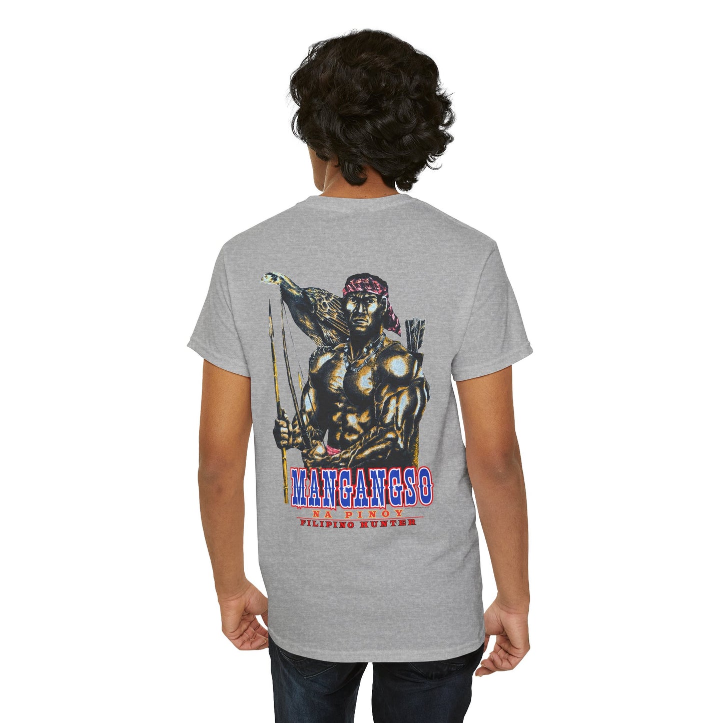 Filipino Strength Mangangso Na Pinoy Filipino Hunter Vintage Design 90s New Print Unisex Heavy Cotton Tee