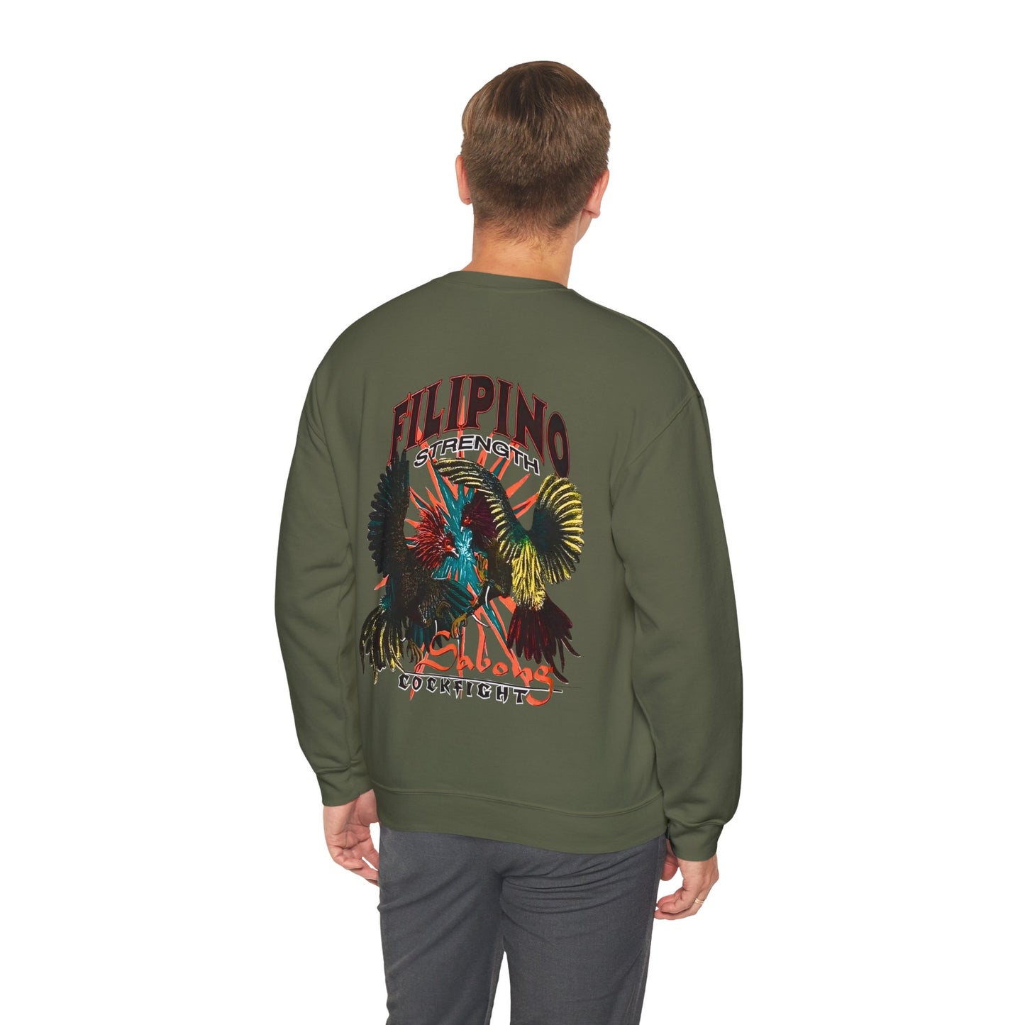 Filipino Strength Sabong Cockfight Vintage Design 90s New Print Unisex Heavy Blend™ Crewneck Sweatshirt