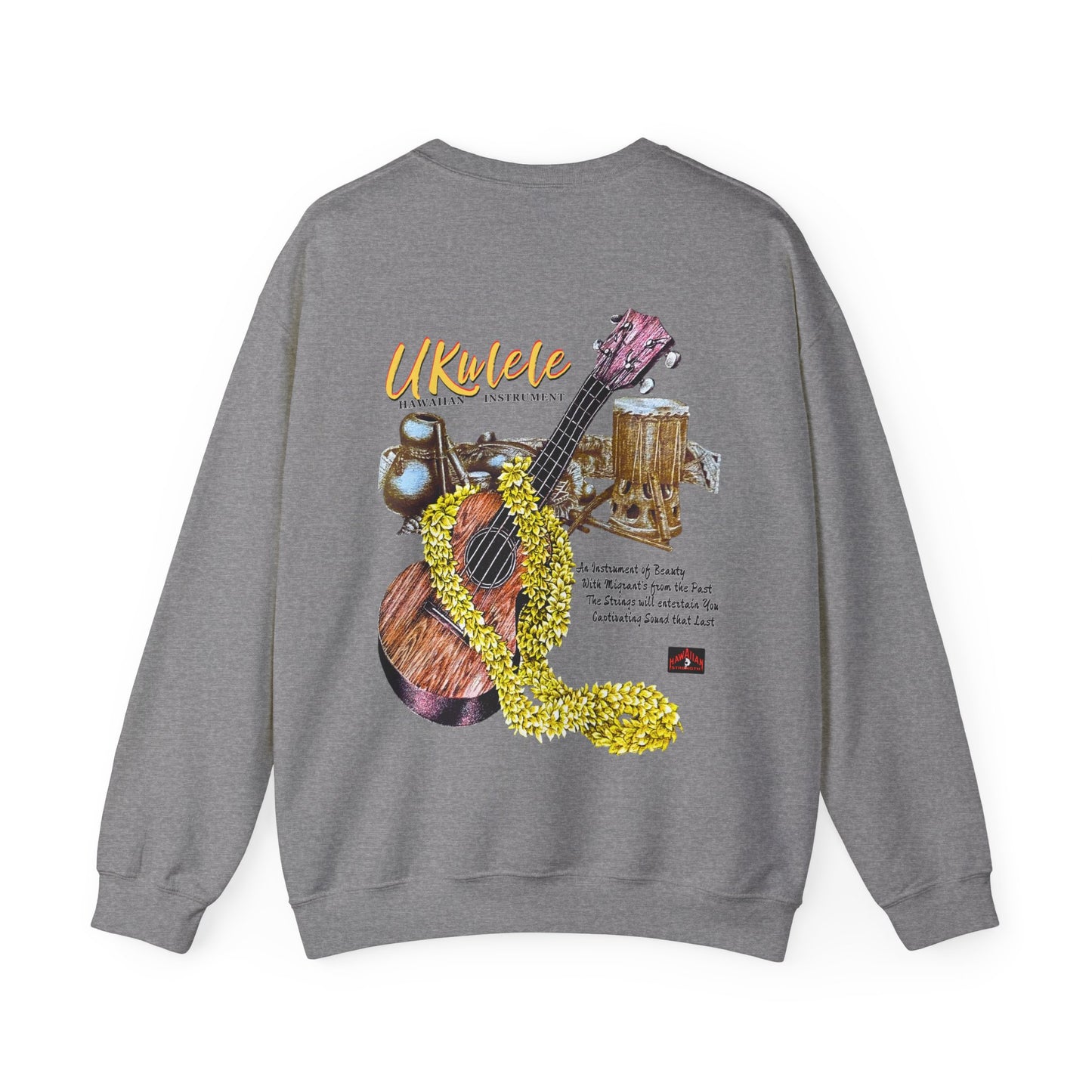 Hawaiian Strength Ukulele Hawaiian Instrument Vintage Design 90s New Print Unisex Heavy Blend™ Crewneck Sweatshirt