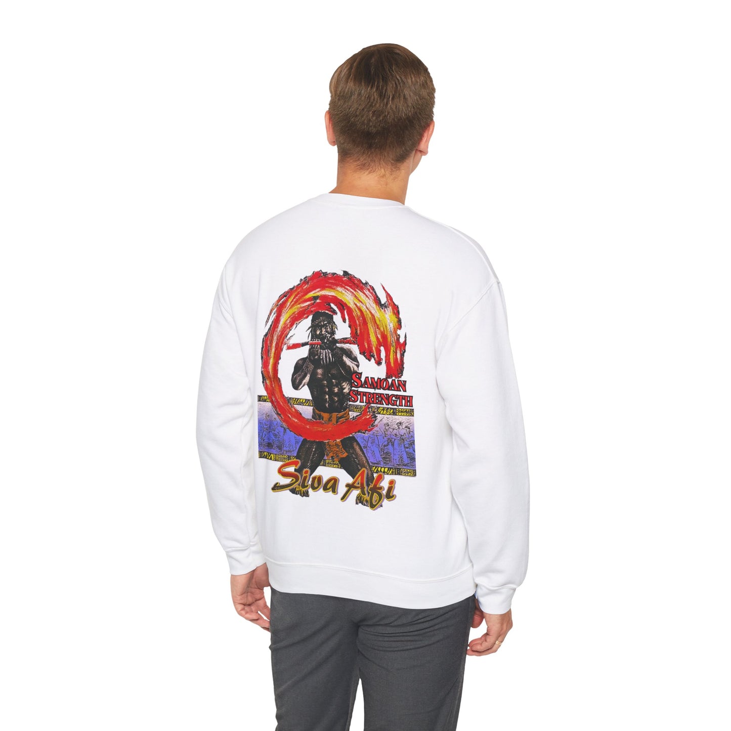 Samoan Strength Siva Afi Vintage Design 90s New Print Unisex Heavy Blend™ Crewneck Sweatshirt