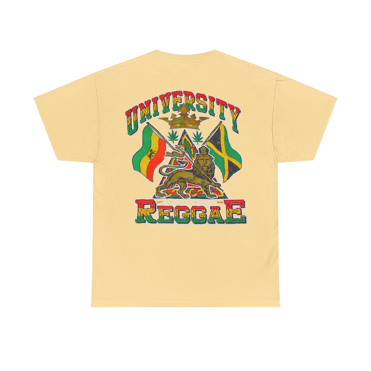 Jawaiian Strength University Reggae In Jah We Trust Vintage Design 90s New Print Unisex Heavy Cotton Tee