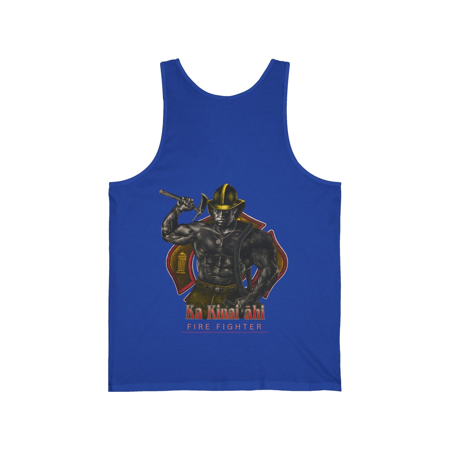 Hawaiian Strength Fire Fighter Ka Kainai ahi Vintage Design 90s New Print Unisex Jersey Tank