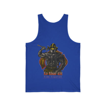 Hawaiian Strength Fire Fighter Ka Kainai ahi Vintage Design 90s New Print Unisex Jersey Tank