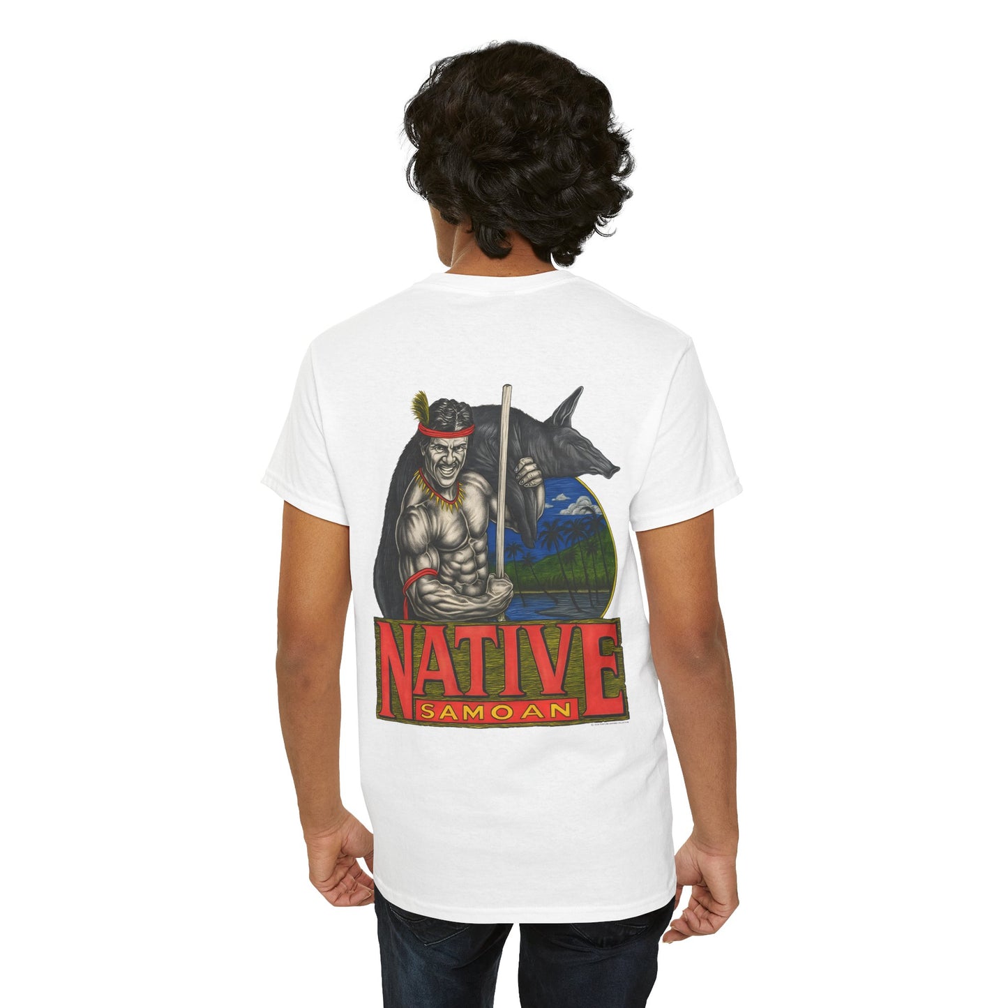 Samoan Strength Native Samoan Vintage 90s Design New Print Unisex Heavy Cotton Tee