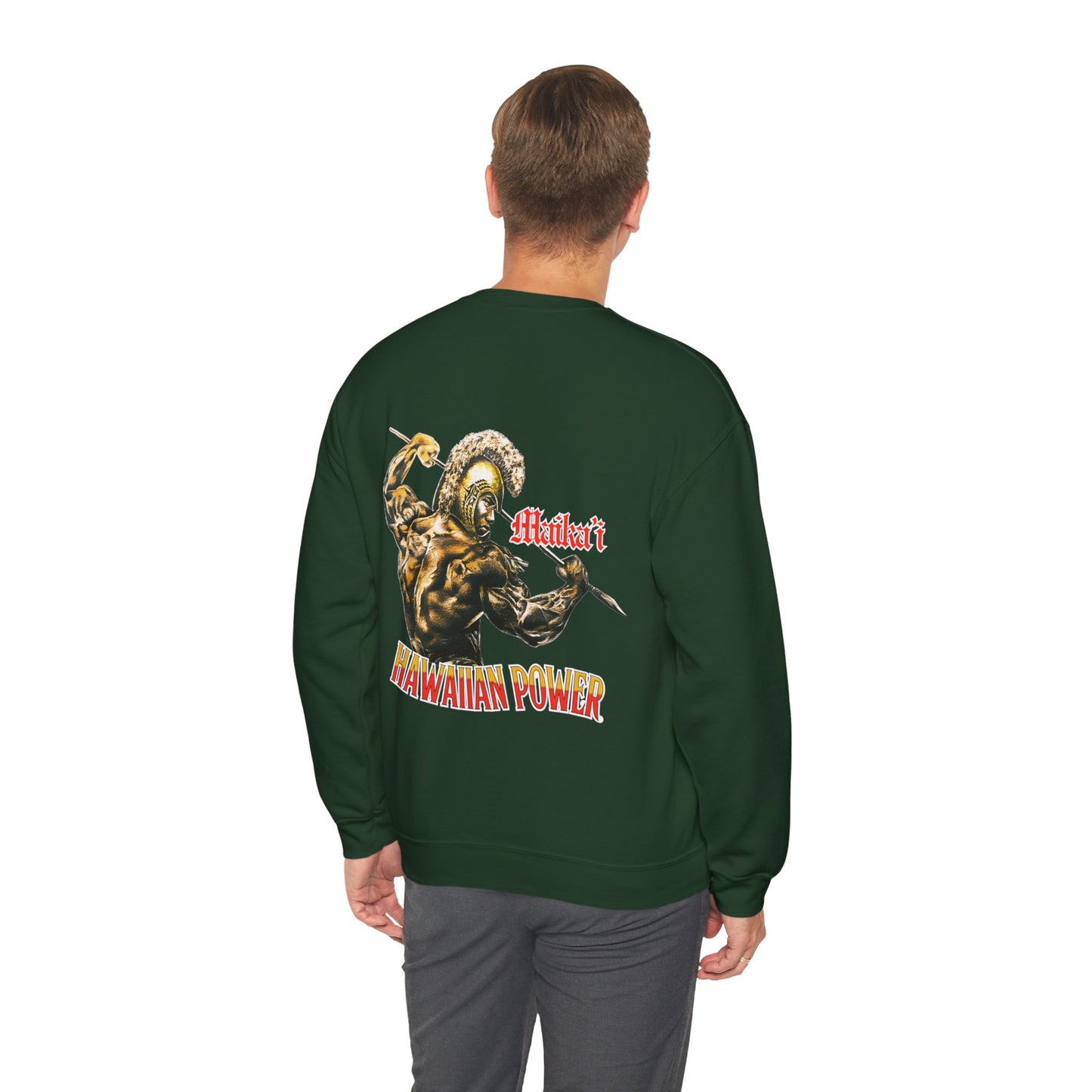 Hawaiian Strength Maika'i Hawaiian Power Vintage Design 90s New Print Unisex Heavy Blend™ Crewneck Sweatshirt