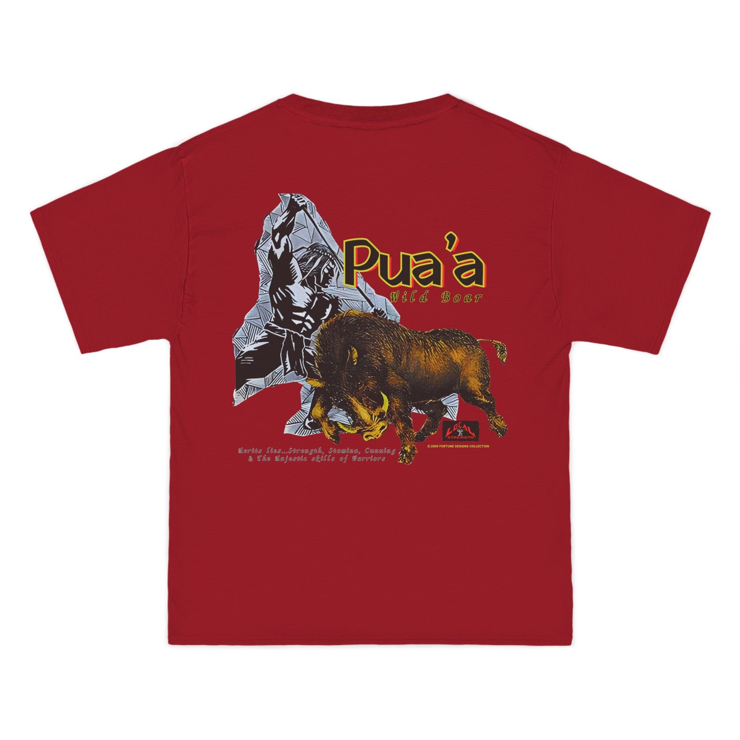 Local Strength Pua'a Wild Boar Vintage Design 90s New Print Beefy-T®  Short-Sleeve T-Shirt