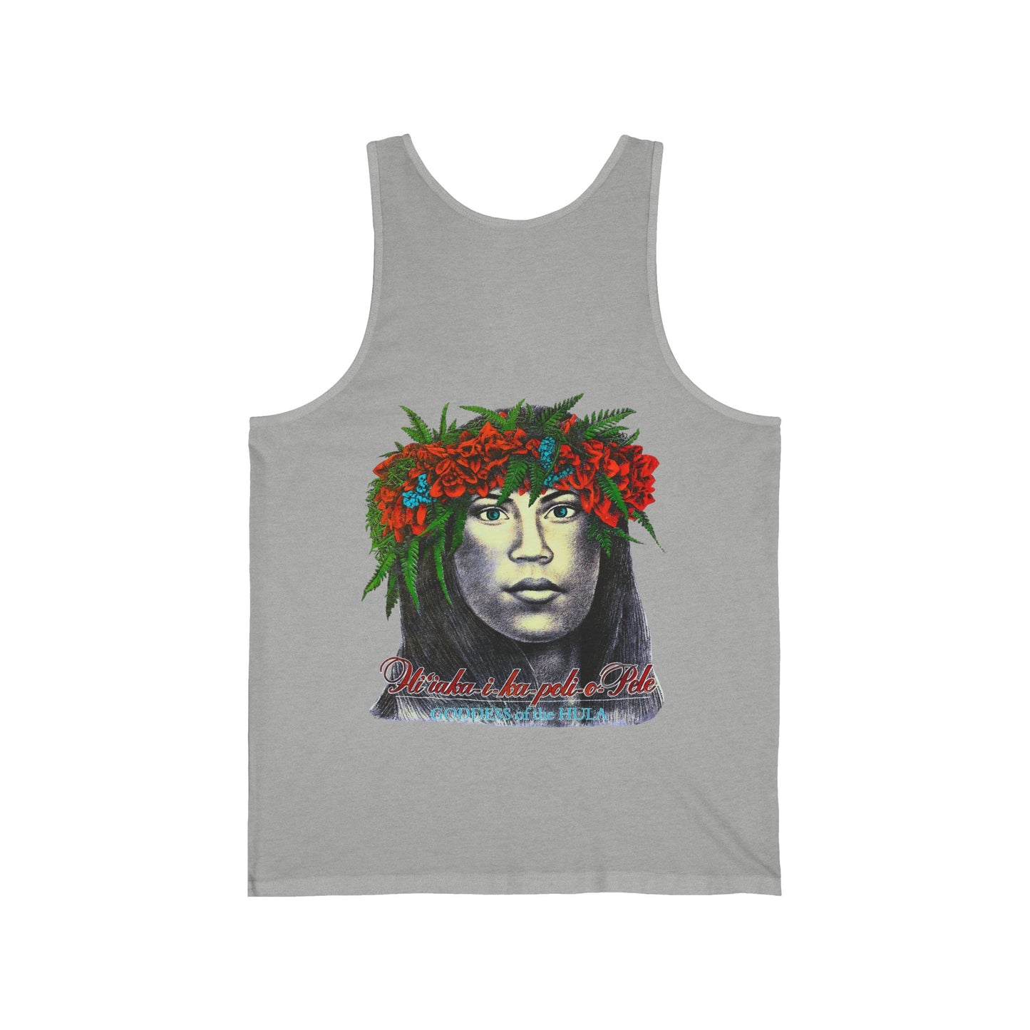 Hawaiian Strength Goddess of the Hula Hi'iaka-i-ka-poli-o-Pele Vintage Design 90s New Print Unisex Jersey Tank