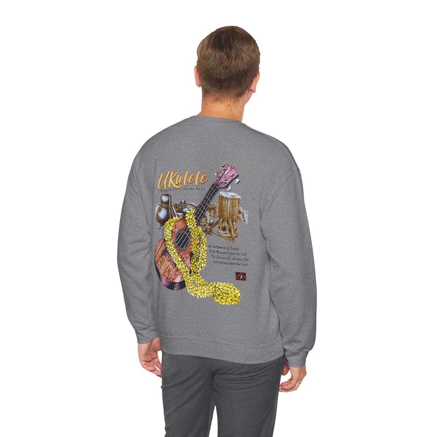 Hawaiian Strength Ukulele Hawaiian Instrument Vintage Design 90s New Print Unisex Heavy Blend™ Crewneck Sweatshirt