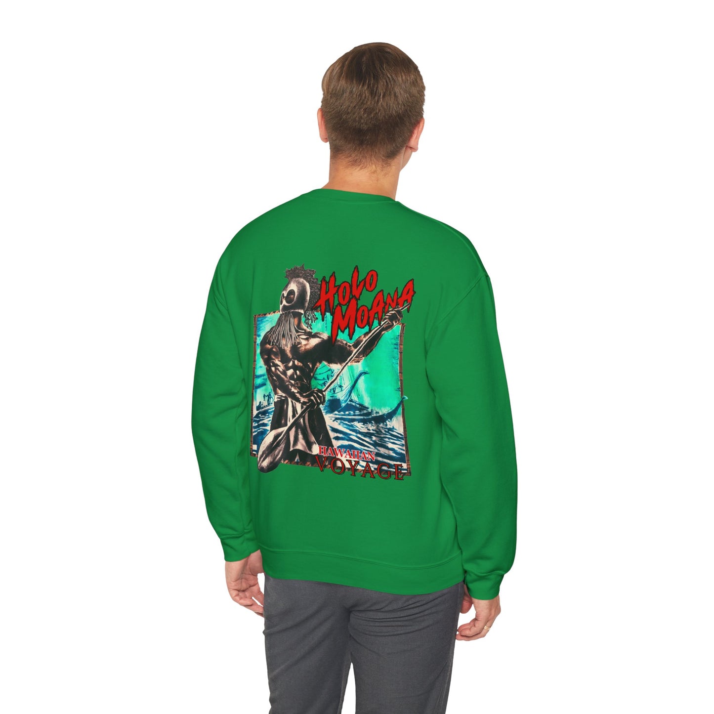 Hawaiian Strength Holo Moana Hawaiian Voyage Vintage Design 90s New Print Unisex Heavy Blend™ Crewneck Sweatshirt