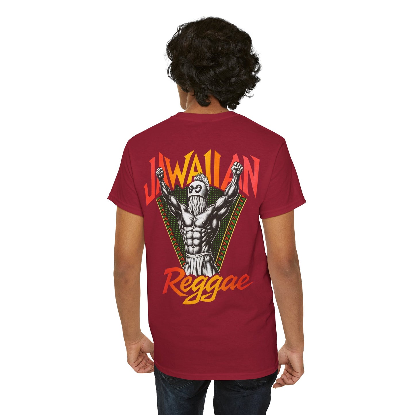 Jawaiian Strength Jawaiian Reggae Vintage Design 90s New Print Unisex Heavy Cotton Tee