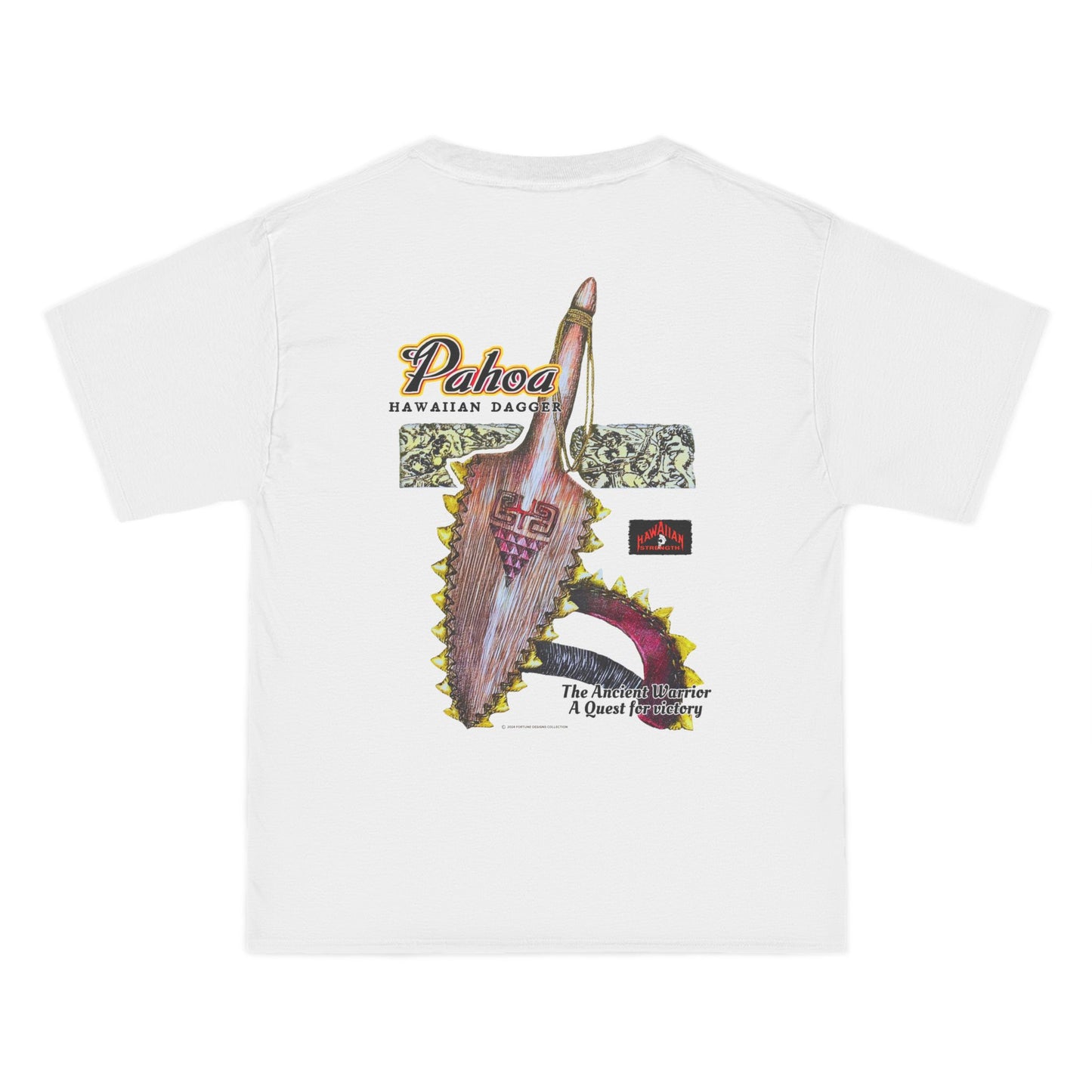 Hawaiian Strength Pahoa Hawaiian Dagger Vintage 90s Design New Print Beefy-T®  Short-Sleeve T-Shirt