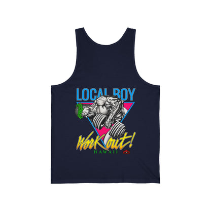 Hawaiian Strength Local Boy Work Out Hawaii Unisex Jersey Tank