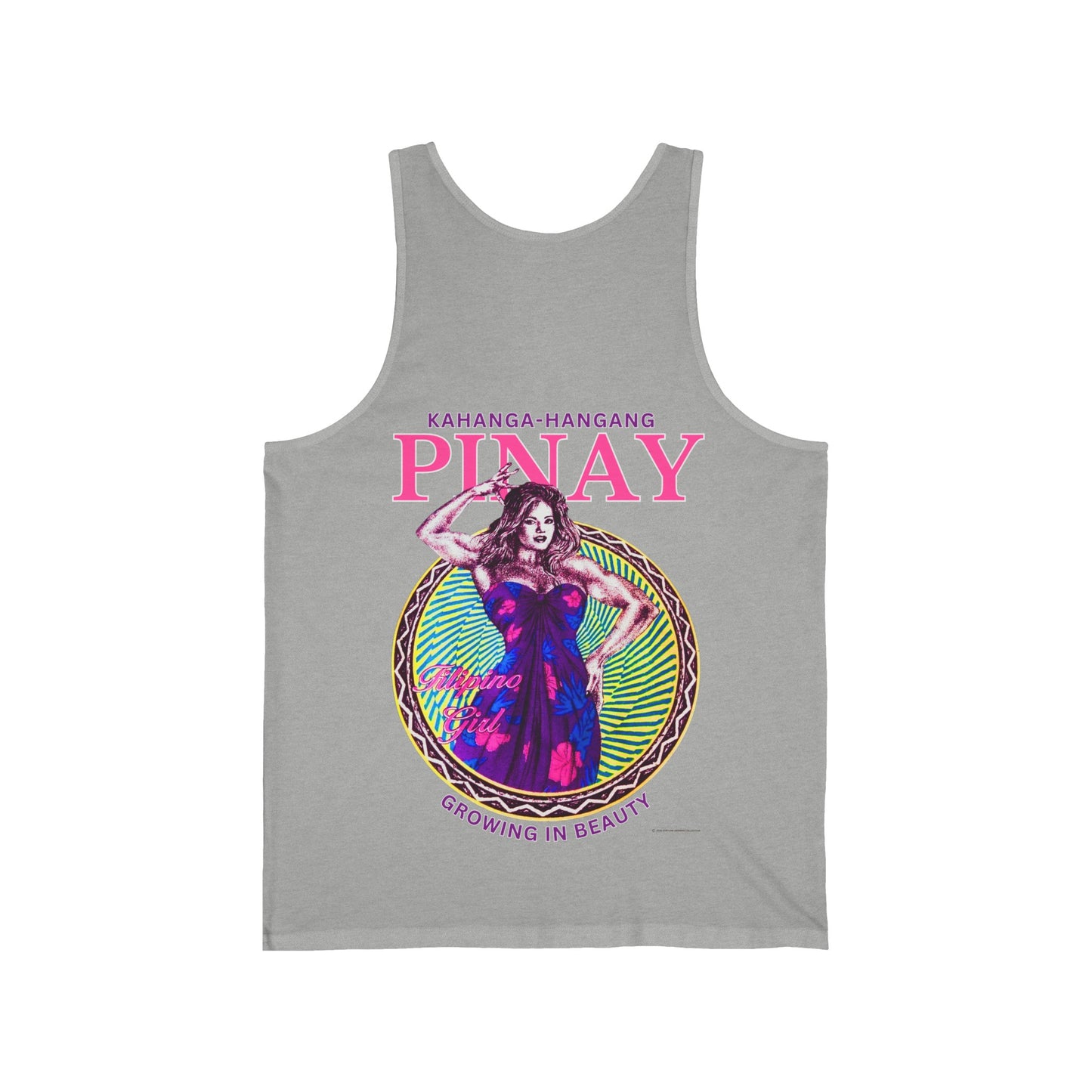 Filipino Strength Pinay Growing in Beauty Filipino Girl Kahanga Hangang Vintage Design 90s New Print Unisex Jersey Tank