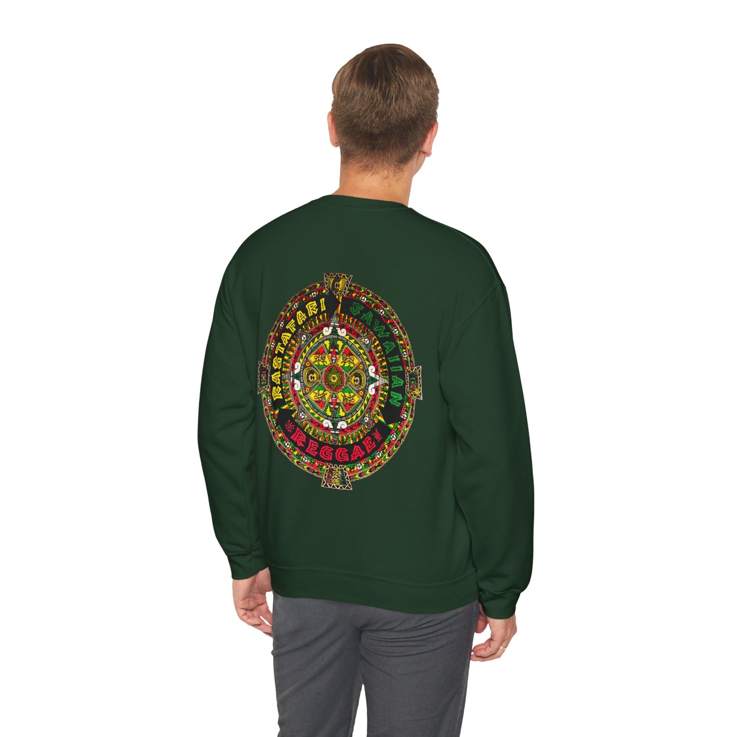 Jawaiian Strength Rastafari Jawaiian Reggae Vintage Design 90s New Print Unisex Heavy Blend™ Crewneck Sweatshirt