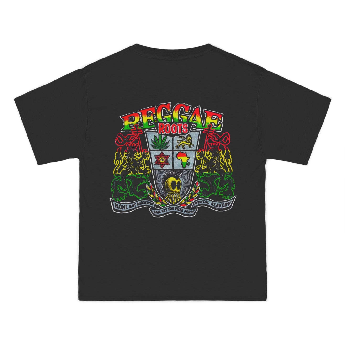 Hawaiian Strength Reggae Roots None But Ourselves Can Set You Free From Mental Slavery Vintage Design 90s New Print Beefy-T®  Short-Sleeve T-Shirt