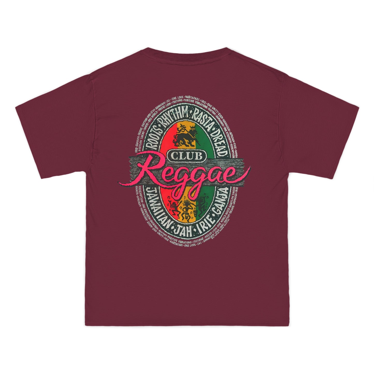 Jawaiian Strength Reggae Club Roots Rhythm Rasta Dread Jawaiian Jah Irie Ganja Vintage Design 90s New Print Beefy-T®  Short-Sleeve T-Shirt