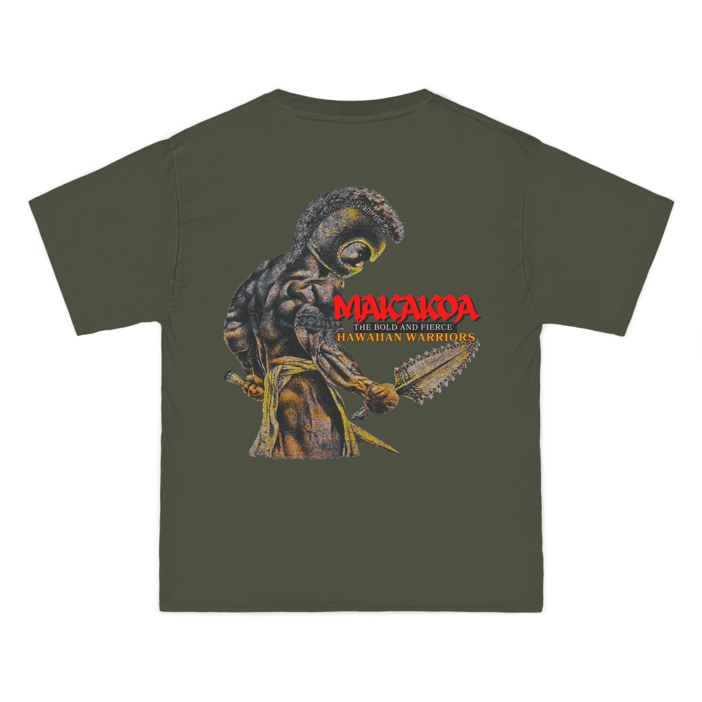 Hawaiian Strength Makakoa The Bold and Fierce Hawaiian Warriors Vintage Design 90s New Print Beefy-T®  Short-Sleeve T-Shirt