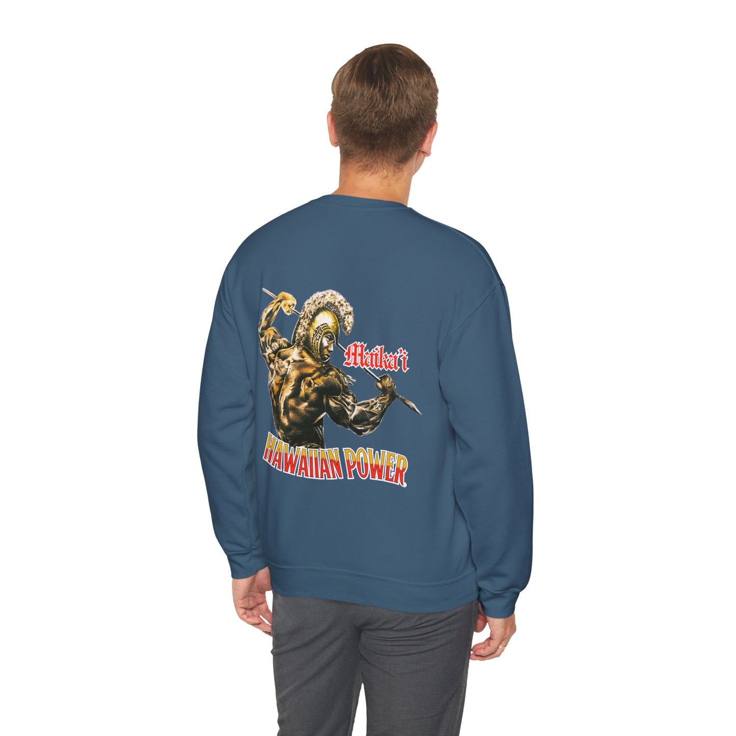 Hawaiian Strength Maika'i Hawaiian Power Vintage Design 90s New Print Unisex Heavy Blend™ Crewneck Sweatshirt