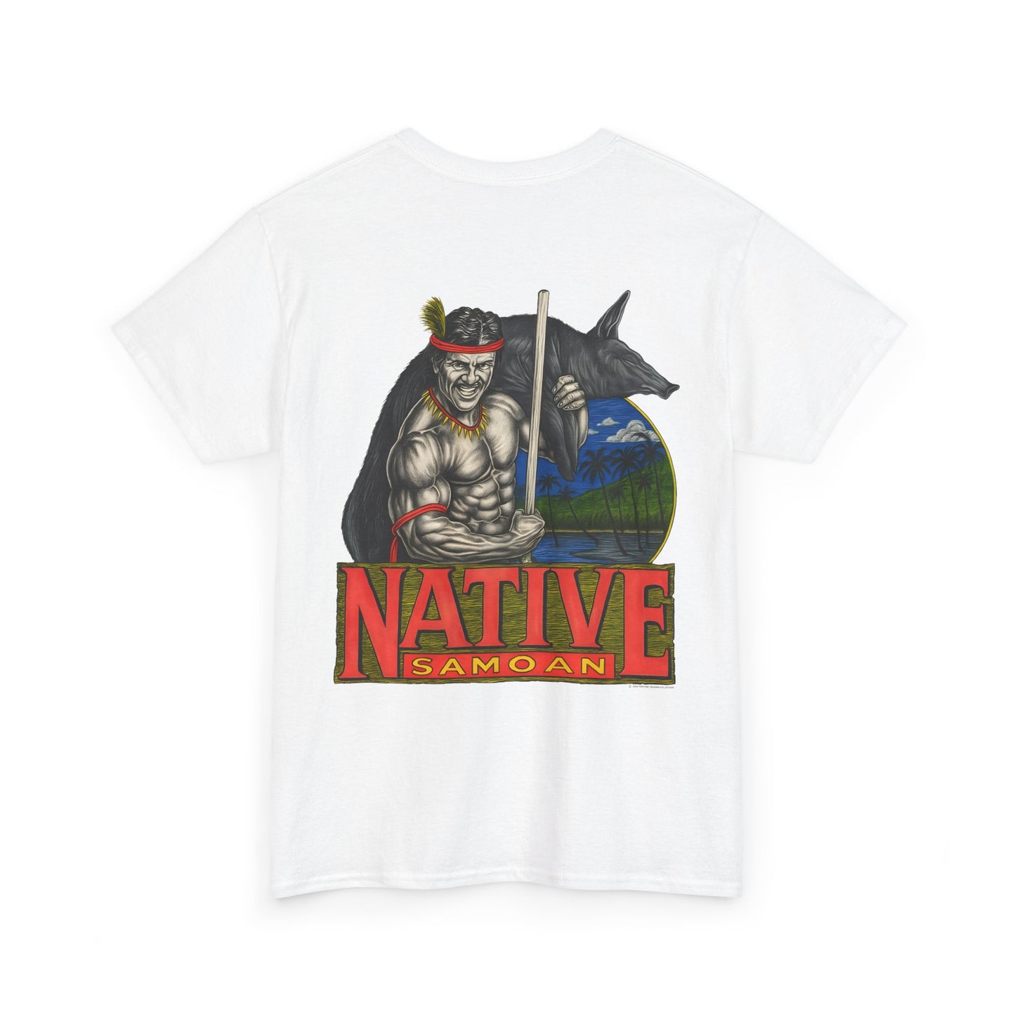 Samoan Strength Native Samoan Vintage 90s Design New Print Unisex Heavy Cotton Tee