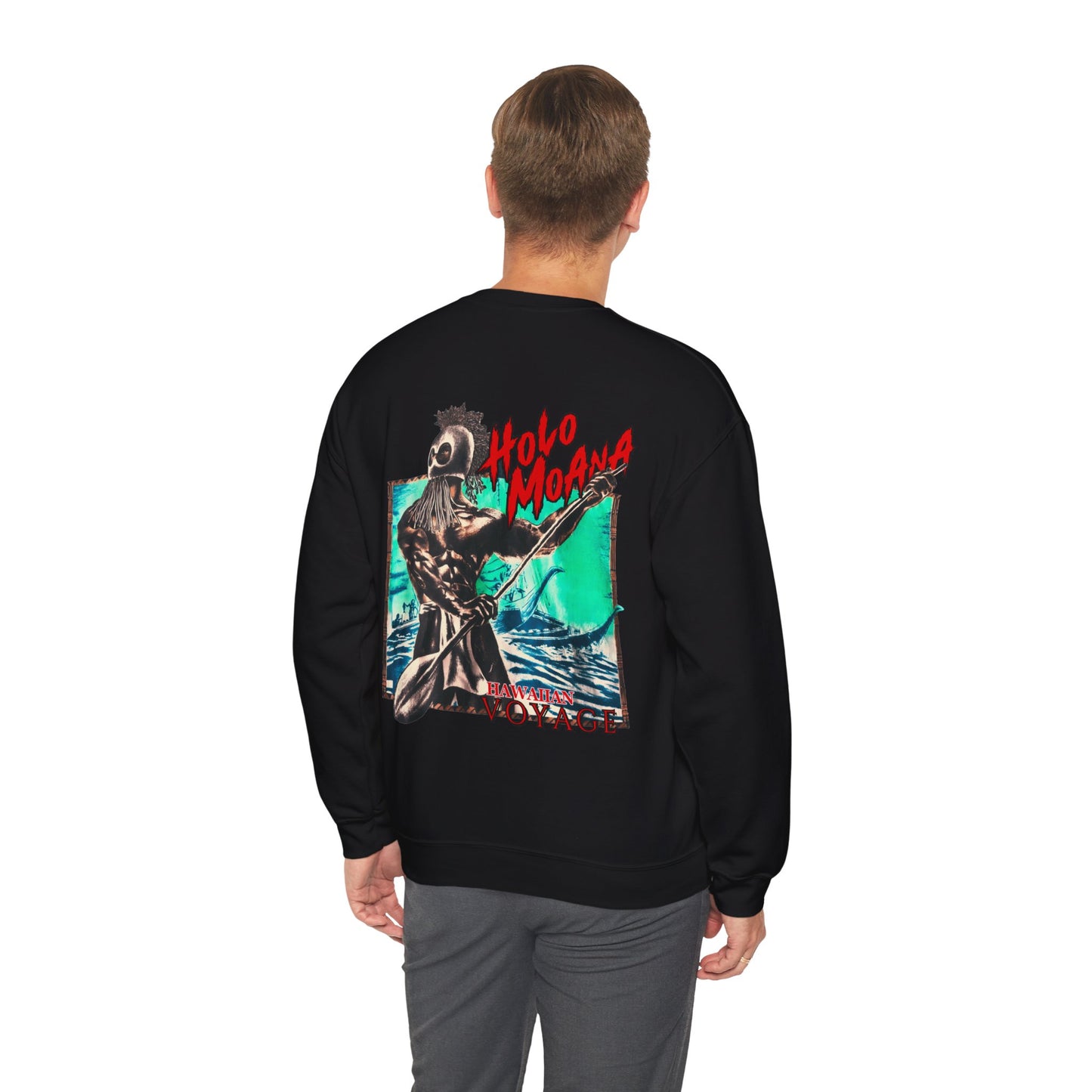 Hawaiian Strength Holo Moana Hawaiian Voyage Vintage Design 90s New Print Unisex Heavy Blend™ Crewneck Sweatshirt