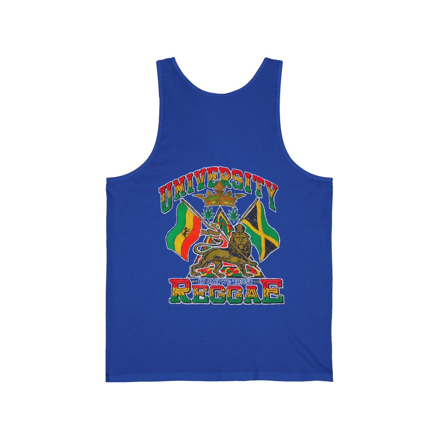 Jawaiian Strength University Reggae In Jah We Trust Vintage Design 90s New Print Unisex Jersey Tank