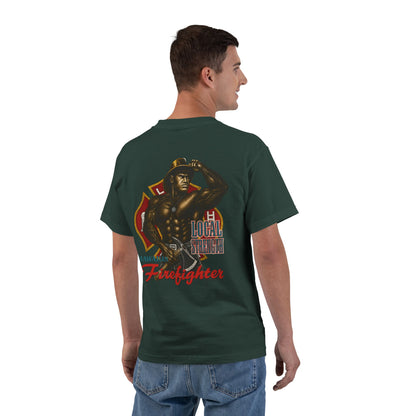 Hawaiian Strength Hawaiian Firefighter Local Strength Vintage 90s Design New Print Beefy-T®  Short-Sleeve T-Shirt
