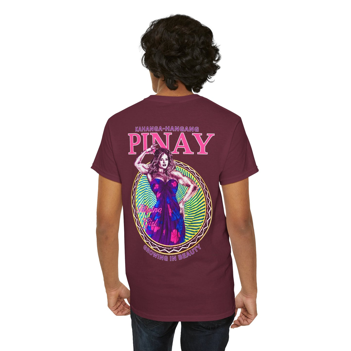 Filipino Strength Pinay Growing in Beauty Filipino Girl Kahanga Hangang Vintage Design 90s New Print T-shirt Unisex Heavy Cotton Tee