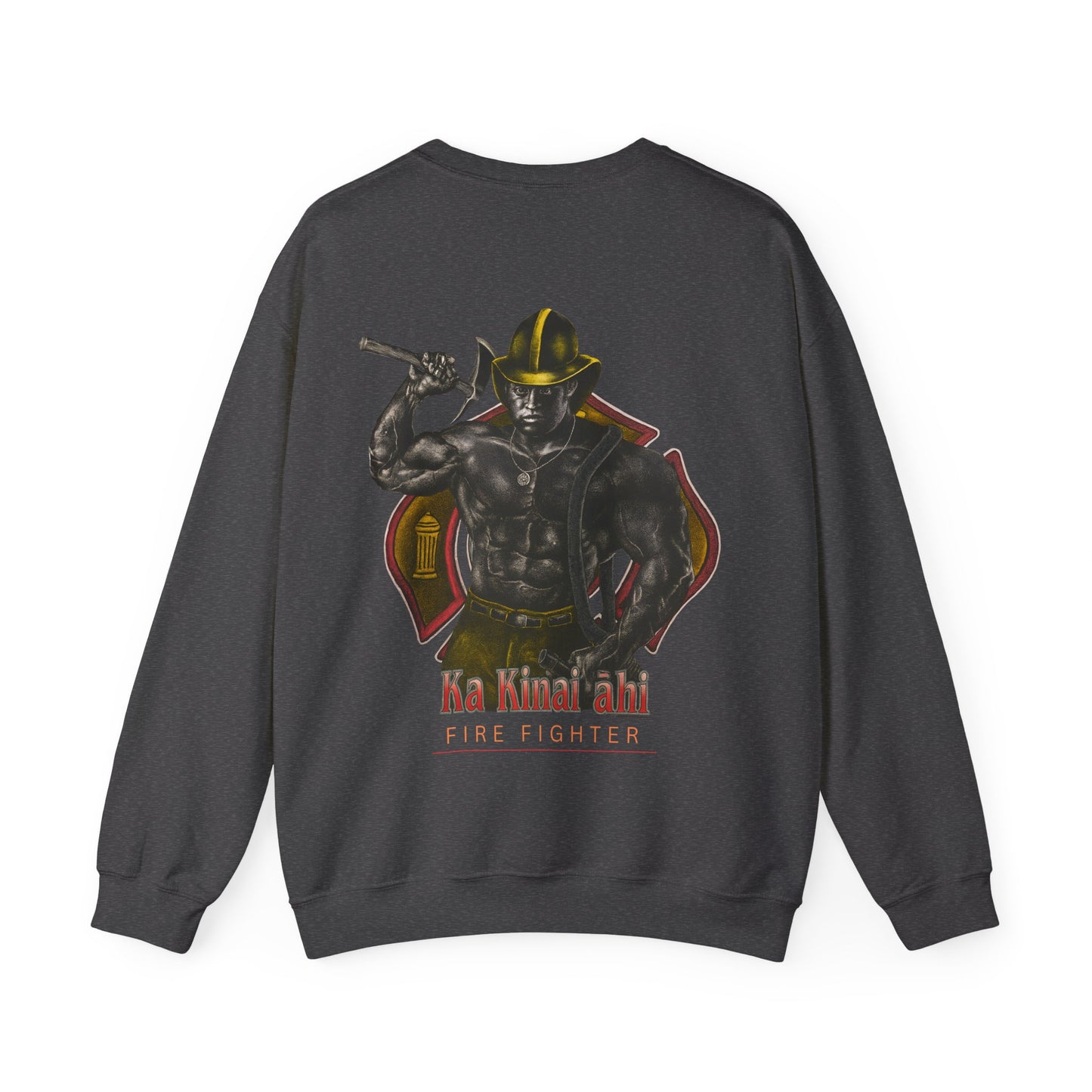 Hawaiian Strength Fire Fighter Ka Kainai ahi Vintage Design 90s New Print Unisex Heavy Blend™ Crewneck Sweatshirt