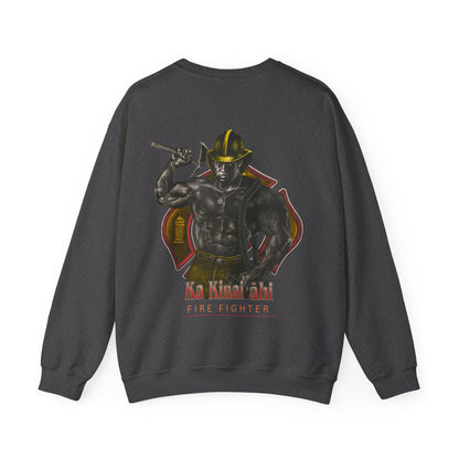 Hawaiian Strength Fire Fighter Ka Kainai ahi Vintage Design 90s New Print Unisex Heavy Blend™ Crewneck Sweatshirt