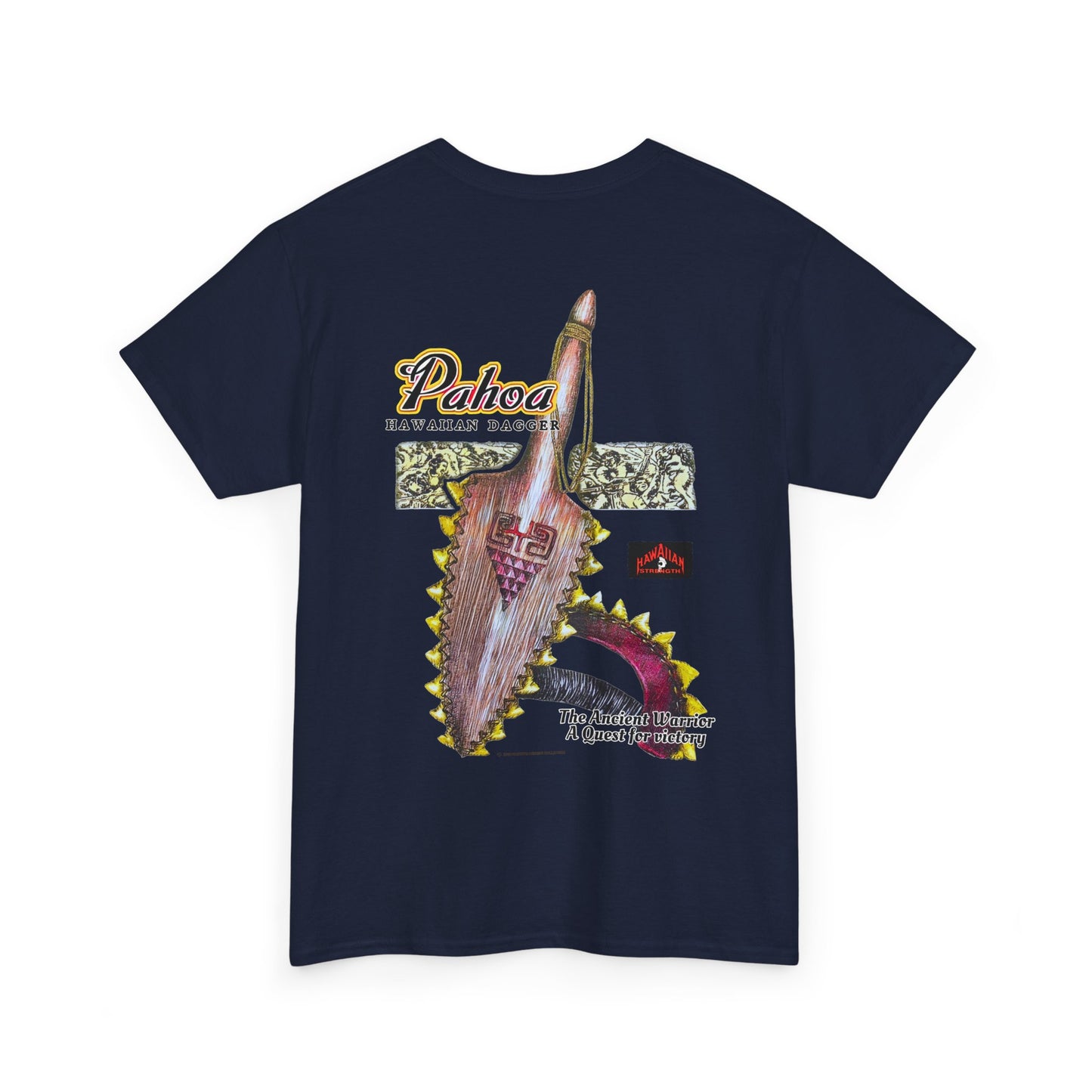 Hawaiian Strength Pahoa Hawaiian Dagger Vintage 90s Design New Print Unisex Heavy Cotton Tee