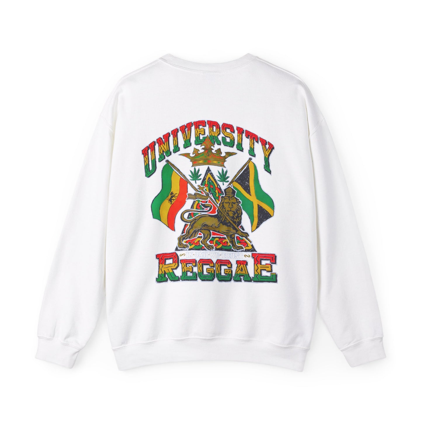 Jawaiian Strength University Reggae In Jah We Trust Vintage Design 90s New Print Unisex Heavy Blend™ Crewneck Sweatshirt