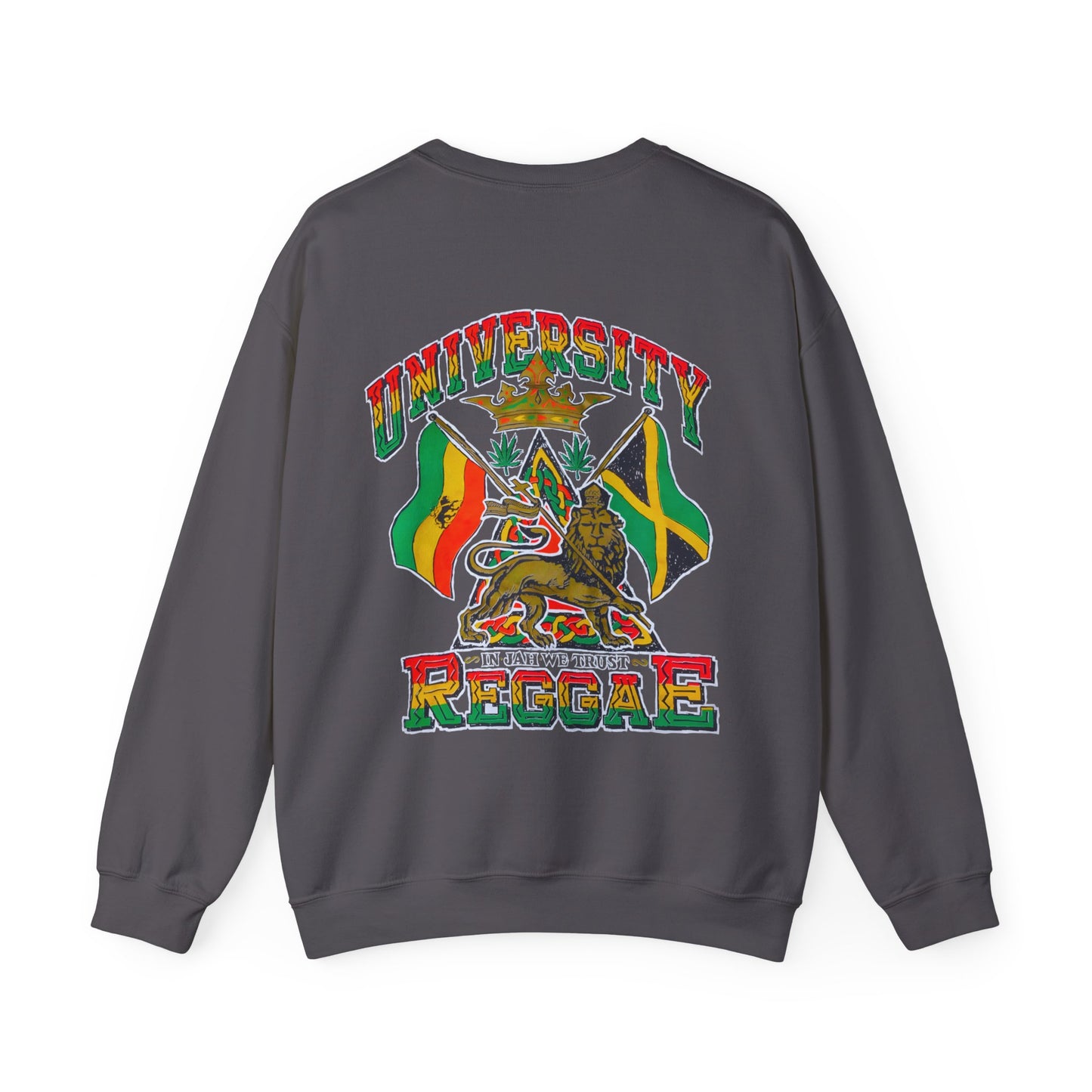 Jawaiian Strength University Reggae In Jah We Trust Vintage Design 90s New Print Unisex Heavy Blend™ Crewneck Sweatshirt