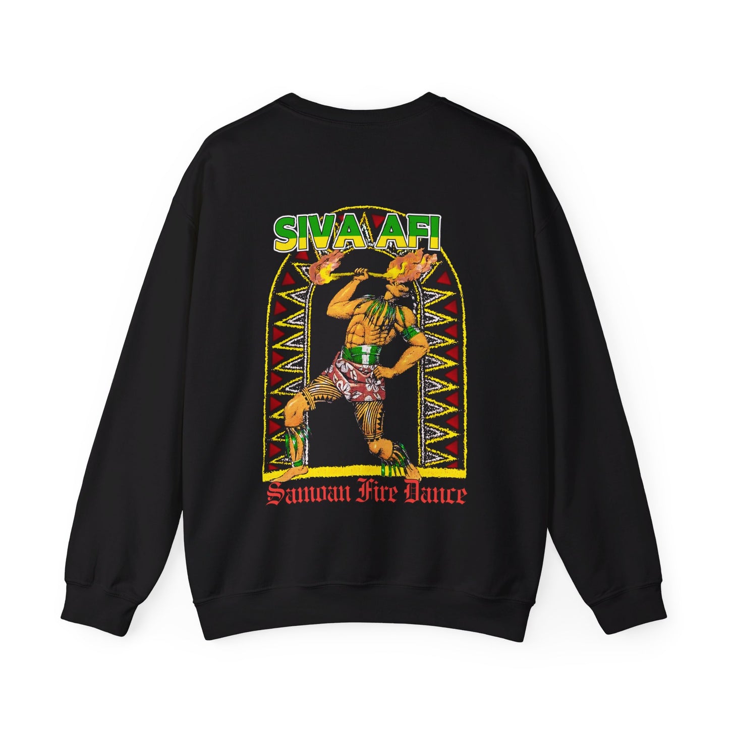 Samoan Strength Siva Afi Samoan Fire Dance Vintage Design 90s New Print Unisex Heavy Blend™ Crewneck Sweatshirt