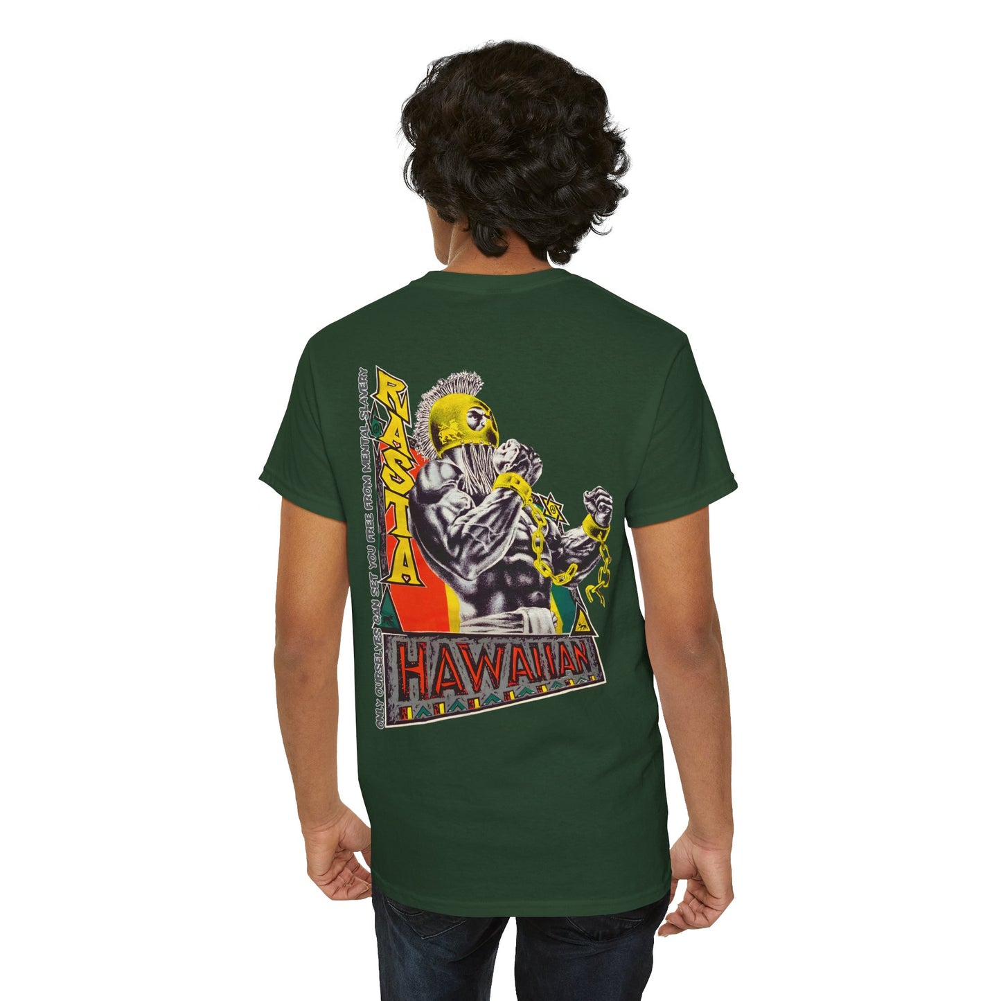 Hawaiian Strength Hawaiian Rasta Vintage Design 90s New Print T-shirt Unisex Heavy Cotton Tee